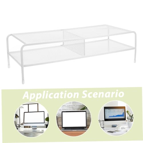 ABOOFAN Mesh Monitorständer Schreibtisch Organizer Erhöhter Computer Monitorständer Ergonomisch Transparent Büro Home Office von ABOOFAN