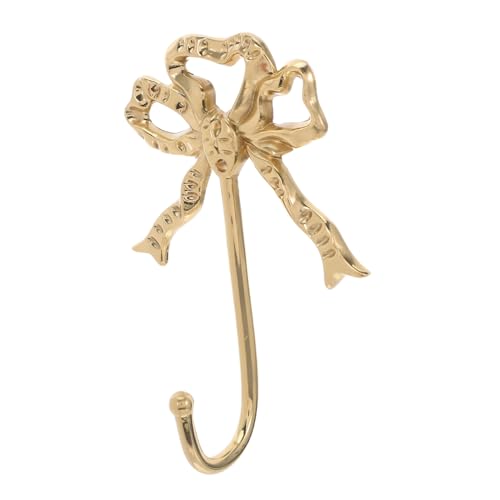ABOOFAN Messing Bow Wandhaken Dekorativer Schleifenhaken aus Metall Robuster Garderobenhalter Schwere Aufhängung für Mäntel Handtücher Taschen Geeignet für Wohnzimmer Bad Küche von ABOOFAN