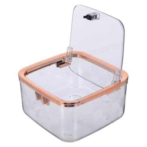 ABOOFAN Mini Desktop Mülleimer mit Deckel Transparenter Kunststoff Tischabfallbehälter mit Elegantem Gittermuster Vielseitig als Müll oder Aufbewahrungsbox für Büro Küche Schlafzimmer von ABOOFAN