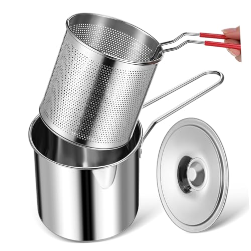 ABOOFAN Mini Frittiertopf aus Edelstahl mit Korb und Ölfilter Kompakter Frittier Kochtopf Vielseitig für Braten Frittieren und Schmoren für Kleine Küchen und Reisen ABOOFAN Mini Frittiertopf aus Edelstahl mit Korb und Ölfilter Kompakter Frittier Kochtopf Vielseitig für Braten Frittieren und Schmoren für Kleine Küchen und Reisen von ABOOFAN