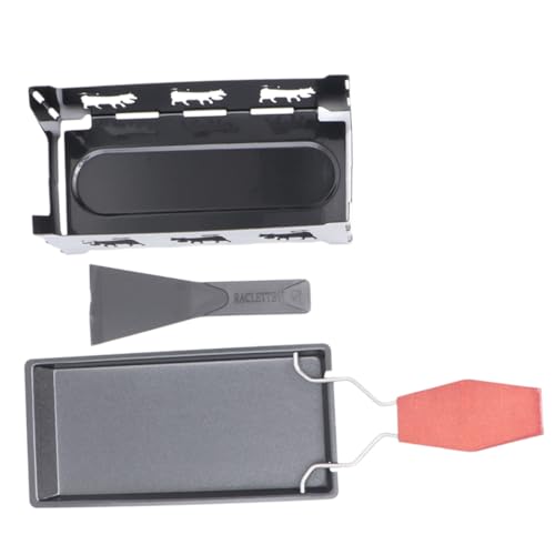 ABOOFAN Mini Käsegrill Set mit Antihaft beschichtung Holzgriff Backblech Kleiner Spatel Tragbares Kochgeschirr für Camping und Küche Hitzebeständig Inklusive Schwarzem Herdgestell von ABOOFAN
