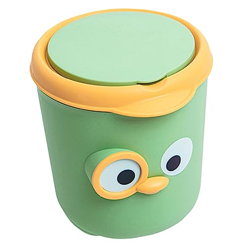 ABOOFAN Mini Mülleimer für Schreibtisch Süßer Cartoon Abfallbehälter mit Klappdeckel für Küche Büro und Badezimmer Kompakt Praktisch für Müheloses Entsorgen von Abfällen von ABOOFAN
