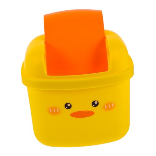 ABOOFAN Mini Tischmülleimer mit Deckel Kompakter Desktop Abfalleimer aus Robustem Niedlicher Gelber Enten Design Platzsparend und Leicht für Büro und Zuhause von ABOOFAN