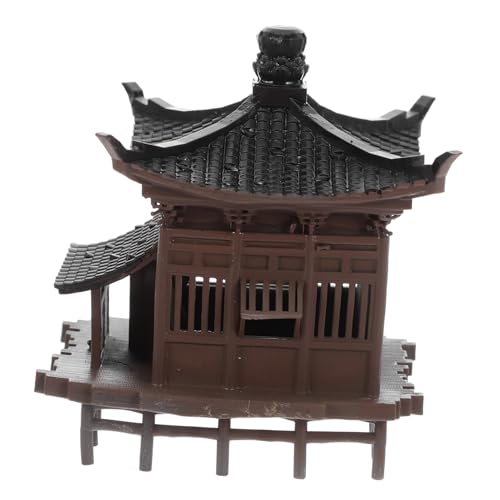ABOOFAN Miniatur Asiatischer Pavillon Dekoration Fischglas Kunststoff Modell Bonsai Zen Garten Skulptur für Aquarium Micro Landschaft Feng Shui Ornamente von ABOOFAN