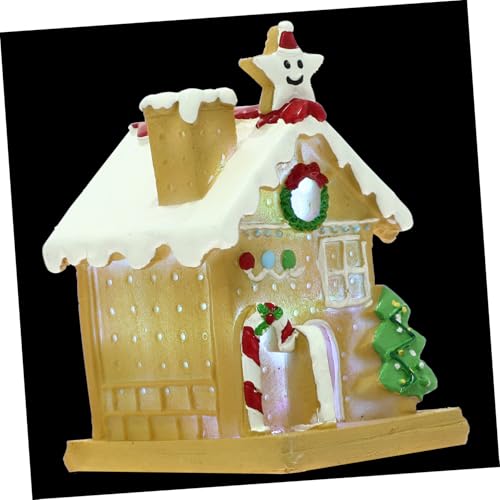ABOOFAN Mit Licht Gartenlaternen Kronleuchter Lebkuchen- Fallen Solar- Miniatur Außen Dekorativ Gelbe Weihnachtsstrümpfe Lichterketten Figuren Fenster Dekoration Tür Harz Yellow von ABOOFAN
