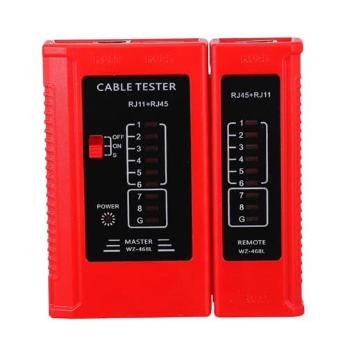 ABOOFAN Netzwerkkabel Tester Multifunktionaler Kabeltester für Ethernet und Telefonleitungen PC Tester und Langlebig für Kabelverbindungen und Fehlerdiagnose von ABOOFAN
