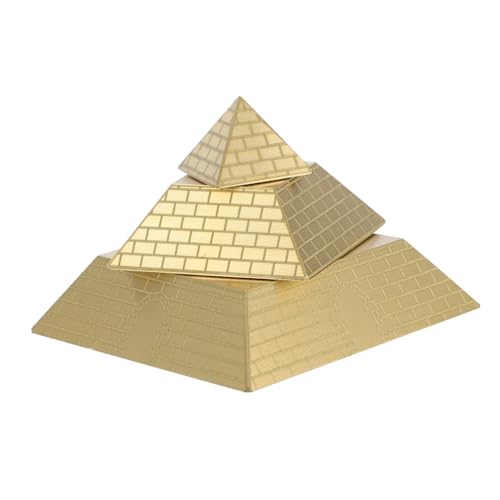 ABOOFAN Pyramid -Desktop -Dekoration Glücksbringer Pyramidenspielzeug Ägyptische Pyramidenstatue Feng-Shui-Pyramide Ägyptische Pyramidenfigur Pyramide Tischplatte Ornament Golden Messing von ABOOFAN