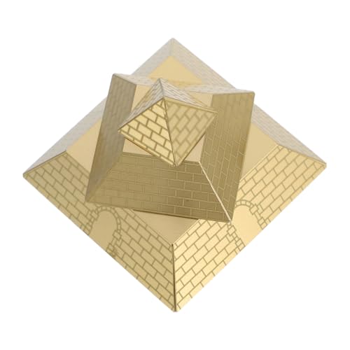 ABOOFAN Drehpyramide Aus Messing Schreibtischornament Als Pyramidenfigur Rotierendes Feng-Shui-Dekoration Für Büro Und Zuhause Pyramidenskulptur Für Schreibtisch von ABOOFAN