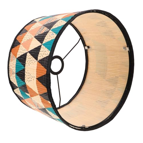 ABOOFAN Rattan Lampenschirm Retro Gewebt Handgefertigt Geometrisches Muster Lochdurchmesser Für Steh Hängelampen Umweltfreundlich Leicht Robust von ABOOFAN