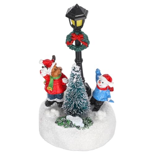 ABOOFAN Leuchtende Weihnachtsmann-Statue Mit Led-laternenpfahl Aus Kunstharz Indoor-winterdeko Für Schreibtisch Kamin Oder Bücherregal Batteriebetrieben von ABOOFAN