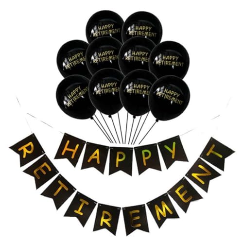 ABOOFAN Ruhestand Banner Set mit Glitzer Buchstaben Dekorationsflaggen für Abschiedsfeier Pensionierungsfeier Partygestaltung Foto Flaggen für Unvergessliche Erinnerungen von ABOOFAN