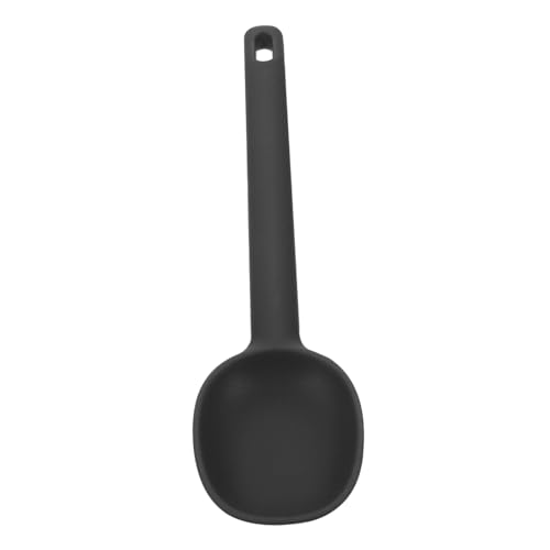 ABOOFAN Silikon Suppenlöffel Schwarz Bpa frei Hitzebeständig Weicher Haushaltslöffel zum Rühren und Servieren von Suppe Salat und Sauce Küchenutensil mit Glatter Oberfläche Schonend für von ABOOFAN