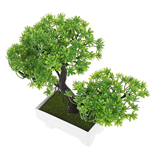 ABOOFAN Simulation Willkommen Kiefer Desktop Gefälschter Baum Kleine Gefälschte Pflanze Mini Bonsai Baum Künstlicher Bonsai Baum Tisch Gefälschter Baum Schreibtisch Bonsai Baum Kleine von ABOOFAN