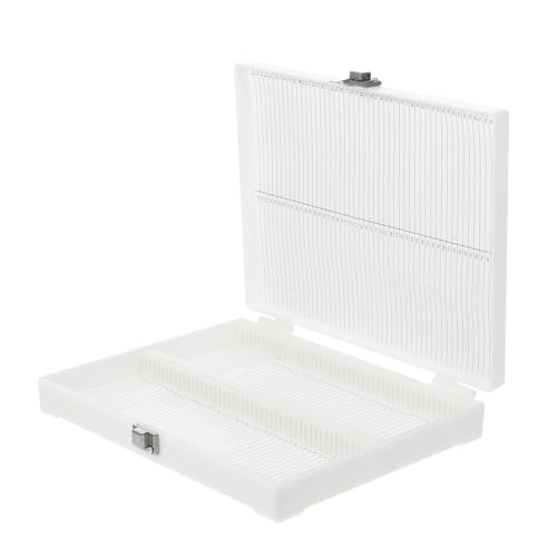 ABOOFAN Slot Mikroskop Objektträger Aufbewahrungsbox mit Edelstahl Schloss Kompakt und Tragbar Platzsparend für Labor und Pathologie Sicherer Slide Organizer für Proben von ABOOFAN