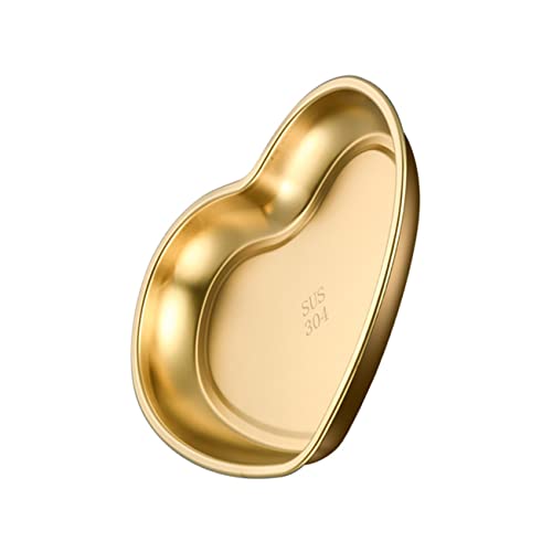 ABOOFAN Snackteller Herzform Dessertplatte für Snacks Früchte und Süßigkeiten für Partys und Bbqs Kleine Goldene Ausführung Wiederverwendbar von ABOOFAN