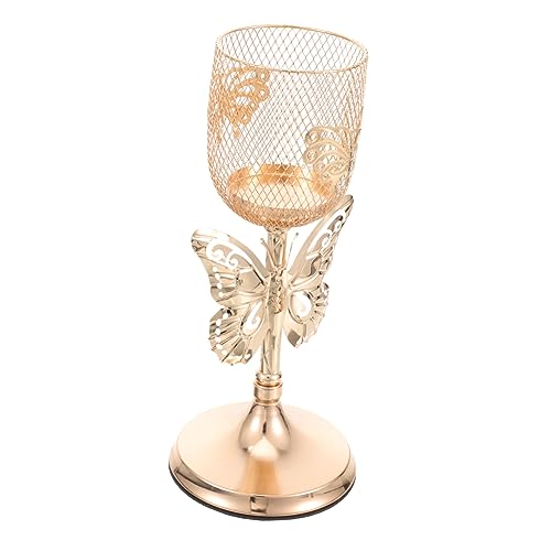 ABOOFAN Teelichter Für Hochzeiten Vintage Farbiges Golddekor Konischer Kerzenhalter Kerzenständer Kerzenständer Kerzenhalter Votivkerzenhalter Schmetterlinge Dekorative von ABOOFAN