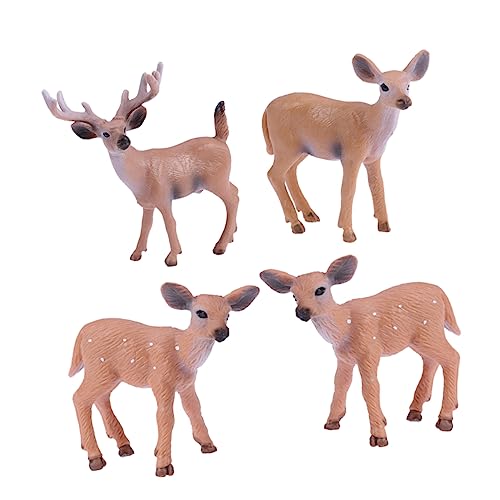 ABOOFAN 4 Stück Tierschmuck Für Weihnachtsbaum Rentierstatue Tischdeko Für Weihnachten Figur Waldtiere Rentierfiguren Zu Weihnachten Hirschverzierung Hirsch Puppe Kind Modell Schreibtisch von ABOOFAN