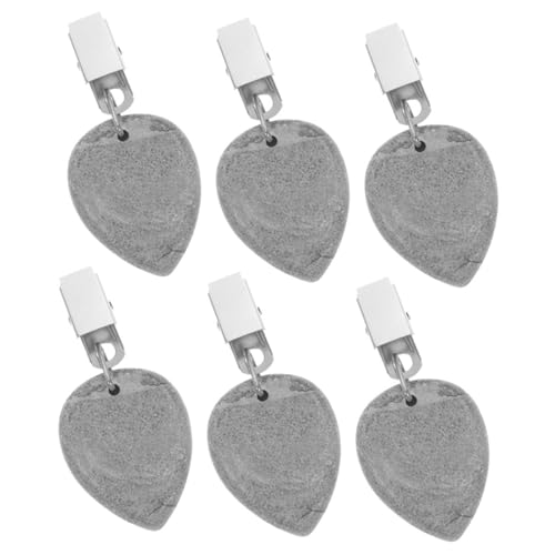 ABOOFAN Tischdeckenbeschwerer 6 Stück Aus Naturstein Wiederverwendbare Tischdeckenklammern Grau Sicher Für Outdoor Partys Geeignet Für Hochzeiten Und Veranstaltungen von ABOOFAN