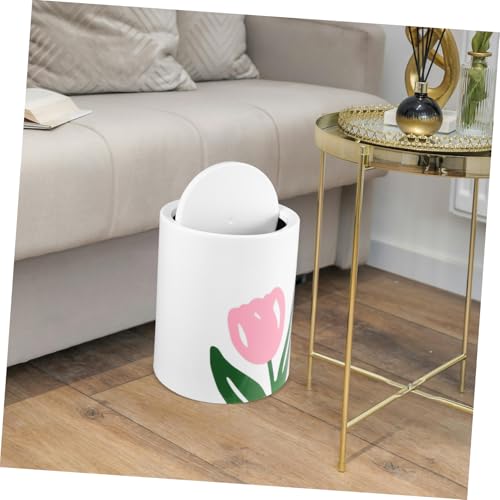 ABOOFAN Tulpen Mülleimer mit Deckel Upgraded Version Kreativer Küchenabfalleimer für Badezimmer Schlafzimmer Büro Multifunktionaler Müllcontainer aus Robustem Material für Zuhause von ABOOFAN