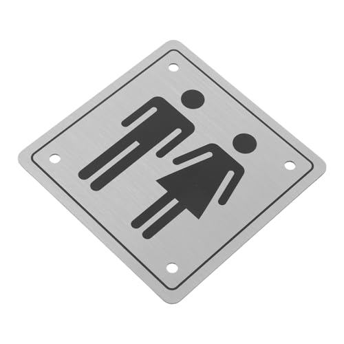 ABOOFAN Unisex Toilettenschild aus Gebürstetem Geschlechtsneutrales Wc Schild mit Einfacher Montage Robuste Türmarkierung für und Gewerbliche Räume von ABOOFAN