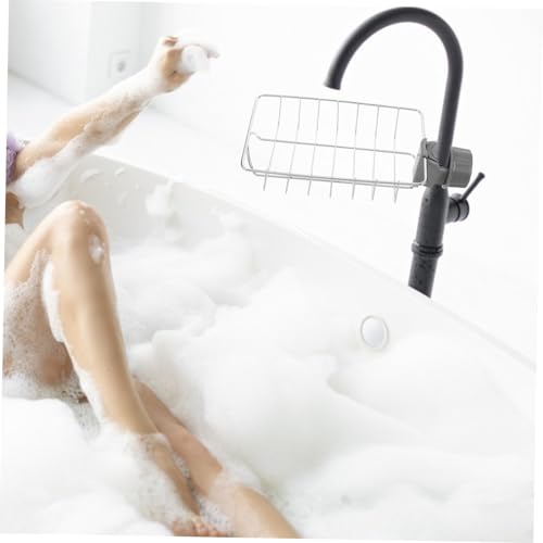 ABOOFAN Verstellbarer Schwammhalter für Küchenspüle mit Wasserhahn klemmhalterung Rostfreies Abs Metall Kratzfestes Aufbewahrungsregal für Spülschwämme und Geschirrtücher Einfache Montage von ABOOFAN