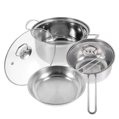 ABOOFAN Edelstahl Kochgeschirrset Mit Suppentopf Milchtopf Und Bratpfanne Für Induktion Kleiner Kochtopf Für Täglichen Gebrauch Robust Und Langlebig ABOOFAN Edelstahl Kochgeschirrset Mit Suppentopf Milchtopf Und Bratpfanne Für Induktion Kleiner Kochtopf Für Täglichen Gebrauch Robust Und Langlebig von ABOOFAN