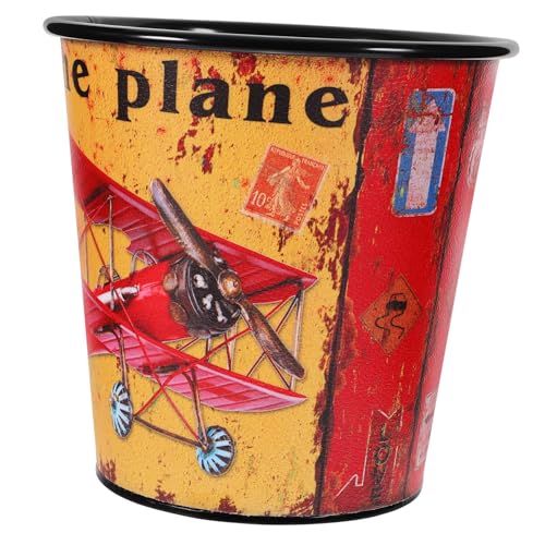 ABOOFAN Vintage Mülleimer ohne Deckel Robuster Tisch Abfalleimer für Haushalt und Büro Vielseitiger Papierkorb für Schreibtisch Schlafzimmer Küche Wohnzimmer Dekorativer Retro Desktop von ABOOFAN