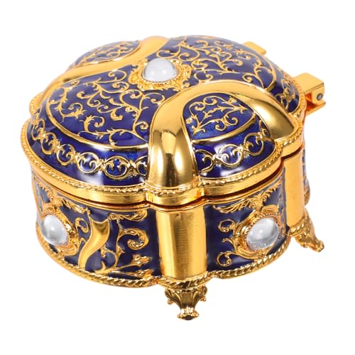 ABOOFAN Vintage Schmuckschatulle Rund mit Floralem Muster Kleine Tragbare Schmuckbox mit Deckel Sichere Aufbewahrung für Ringe Halsketten und Ohrringe Stilvolles Geschenk für Damen und von ABOOFAN