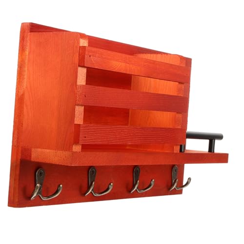 ABOOFAN Wandregal Schlüsselbrett Holz mit Metallhaken Multifunktional Wandaufbewahrung für Eingang Schlafzimmer Badezimmer Organizer Ablage Regal Rückwand Eiche ABOOFAN Wandregal Schlüsselbrett Holz mit Metallhaken Multifunktional Wandaufbewahrung für Eingang Schlafzimmer Badezimmer Organizer Ablage Regal Rückwand Eiche von ABOOFAN