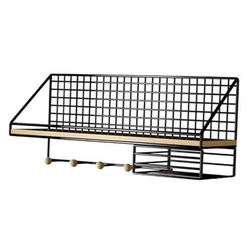 ABOOFAN Wandregal mit Haken Dekoratives Schwebendes Regal für Schlafzimmer Multifunktionale Aufbewahrungslösung für Badezimmer und Wohnzimmer Robust von ABOOFAN