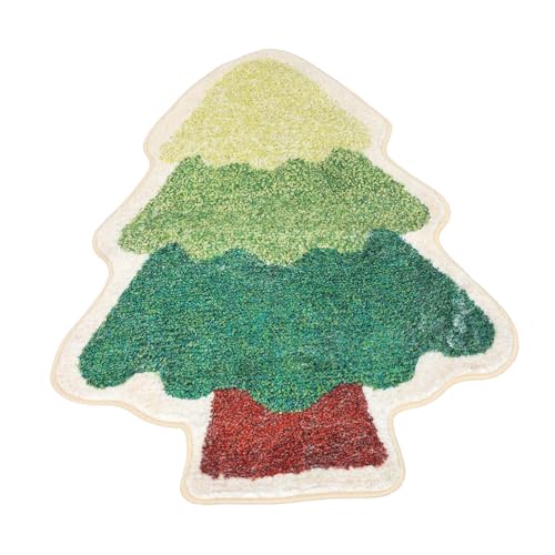 ABOOFAN Weihnachtlicher Weihnachtsbaum Teppich Hochdichter Plüsch Indoor rutschfest Badematte Kinderzimmer Schlafzimmer Wohnzimmer Dekoration Winterfest von ABOOFAN