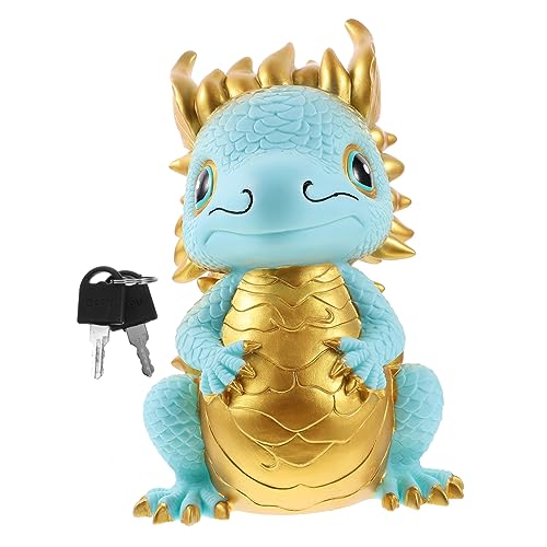 ABOOFAN chinesische Drachen Figur Drachen sparbüchse Sternzeichen Drache Statue Drachen spardose Gelddose Sparschwein Münzglas schmücken Ornamente Dekorationen mit Schloss Vinyl Geschenk von ABOOFAN