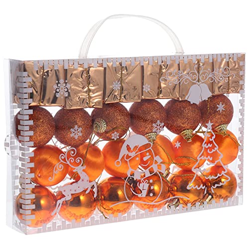 Christbaumkugel-Ornament, Orange, 24 Stück, bruchsicher, Christbaumkugeln, Ornamente für Feiertage, Festivals, Weihnachtsfeiern von ABOOFAN