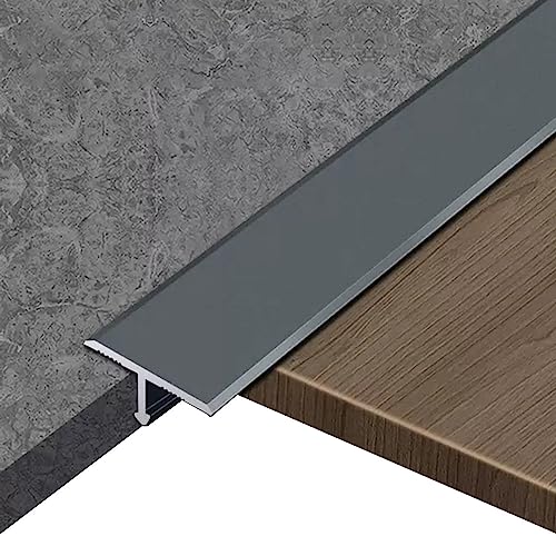 ABOSS übergangsprofil T-Leisten für Laminatböden, T-Leiste für Bodenbelag und Teppichboden, Wandverkleidung Zuschneidbar 2cm / 0.8inch Breit (Color : Gray, Size : 100cm/39) von ABOSS