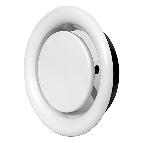 ABOUT VENT - Ø 150mm Weiß Metall Tellerventil - Rund Abluft Lüftungsventil - Anemostat, Diffusor, Lüftungsgitter von ABOUT VENT