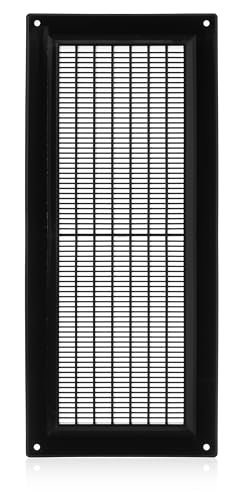 300x130mm Lüftungsgitter mit Insektenschutz - Schwarz Kunststoff Abschlussgitter - Zuluft Abluft Gitter von ABOUT VENT