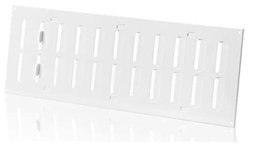 400x150mm Weiß Lüftungsgitter mit Verschließbaren Lamellen - Metall Abluftgitter - Abluft Zuluft Gitter von ABOUT VENT