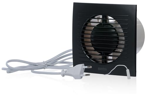 ABOUT VENT Anthrazit Ø 100mm Badlüfter Fan mit Zugschnur und Stecker - Abluftventilator - Ventilator zur Belüftung in WC und Bad gegen Feuchtigkeit von ABOUT VENT