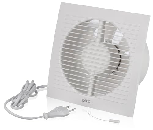 ABOUT VENT Ø 150mm Badlüfter Fan mit Zugschnur und Stecker - Weiß Abluftventilator - Ventilator zur Belüftung in WC und Bad gegen Feuchtigkeit von ABOUT VENT