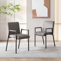 Abrihome - 2er Set Vertikal gestreifter Esszimmerstuhl, gepolsterter Stuhl mit Metallbeinen, moderner Lounge-Stuhl, Schlafzimmer-Wohnzimmerstuhl, Abrihome - 2er Set Vertikal gestreifter Esszimmerstuhl, gepolsterter Stuhl mit Metallbeinen, moderner Lounge-Stuhl, Schlafzimmer-Wohnzimmerstuhl, von ABRIHOME
