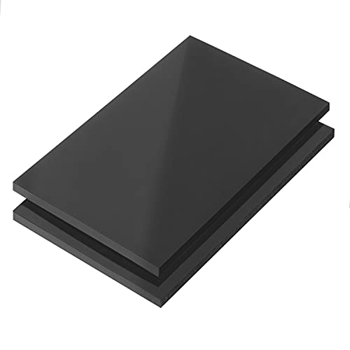 ABS Kunstoffplatte, ABS Platte in SCHWARZ ODER WEIß, Verschiedene Formate in Stärken 1-10mm TOP Qualität (100 x 49cm, 10mm, Schwarz) von S-Polytec