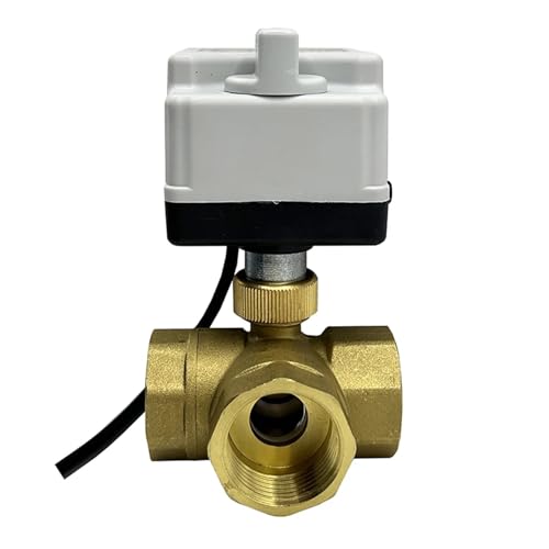 1/2'' 3/4'' 1'' Messing motorisierter Kugelhahn 3-Wege-Kugelhahn mit Handschalter 220V 12V 24V 3-Draht Elektro Kugelhahn Zwei Steuerungen 1Stk.(2",24VDC_L TYPE) von ABSDWIF