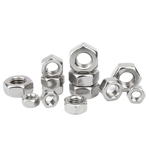 1/50/100 Stück A2 304 Edelstahl Sechskantmutter for M1 M1,2 M1,4 M1,6 M2 M2,5 M3 M4 M5 M6 M8 M10 M12 M16 M20 M24 Schraubenbolzen((10pcs) M8) von ABSDWIF