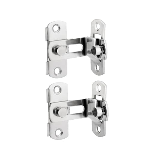 1 STÜCKE Edelstahl Rechtwinklig Locking Latch Schiebe Barn Türschloss(Silvery 1pc) von ABSDWIF