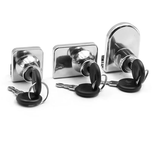 1PCS Glas Schlösser Display Schaufenster Schrank Tür Schiebe Glas Push Türschloss Hardware(35x32mm-Sliver) von ABSDWIF
