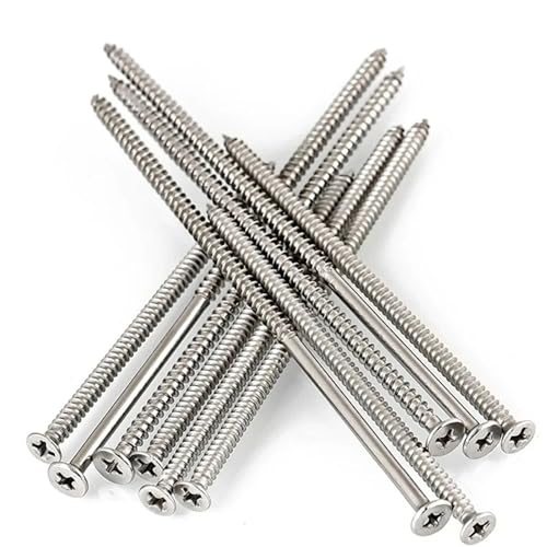 5PCS M4 verlängerung Flach Kopf Gewindeschneiden Lange Holz Schraube Edelstahl Kreuz Senkkopf Selbstschneidende Lange 200mm Schrauben(80mm) von ABSDWIF