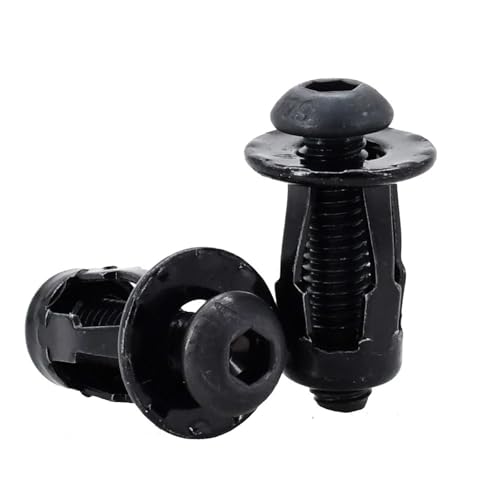 Blütenblatt Form Niet Mutter Schraube Bolzen Kit Expansion Metall Rivetnut M4 M5 M6 M8(Round Head (Black),M6x20(50Pcs)) von ABSDWIF