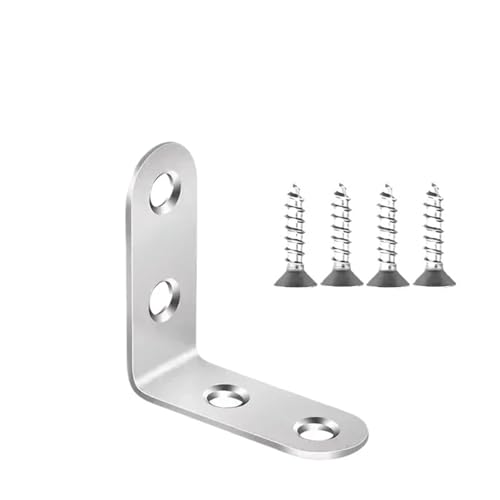 Edelstahl L Ecke Klammer Metall 90 Grad Rechts Holz Möbel Joint Anschlüsse 1/10/20 stücke(1 Set-16x40mm) von ABSDWIF