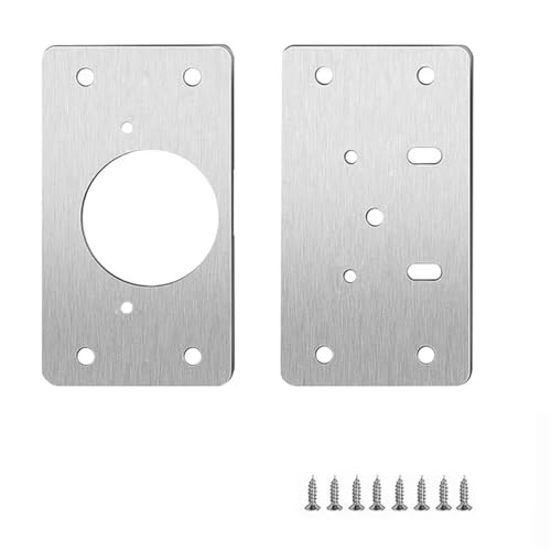 Scharnier-Reparaturplatte aus Edelstahl mit Schraube, Möbel-Flachbefestigungshalterung, Hardware-Zubehör(2 Pair) von ABSDWIF