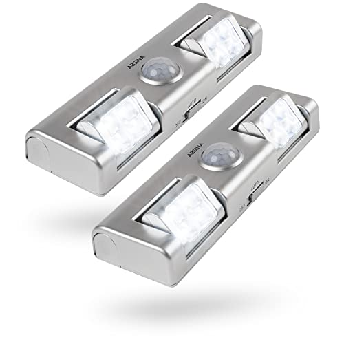 greate. 2x LED Lichtleiste mit Bewegungsmelder batteriebetrieben - LED Schrankbeleuchtung mit Bewegungsmelder & einstellbarer Lichtstrahlung für Schrank, Treppe uvm - Schrankbeleuchtung Batterie von greate.